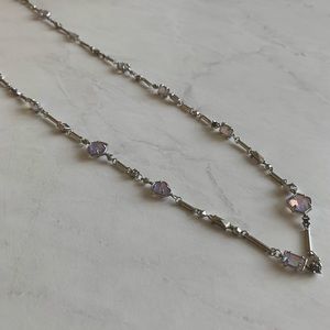 Kendra Scott Iridescent Silver Lilac Long Necklace